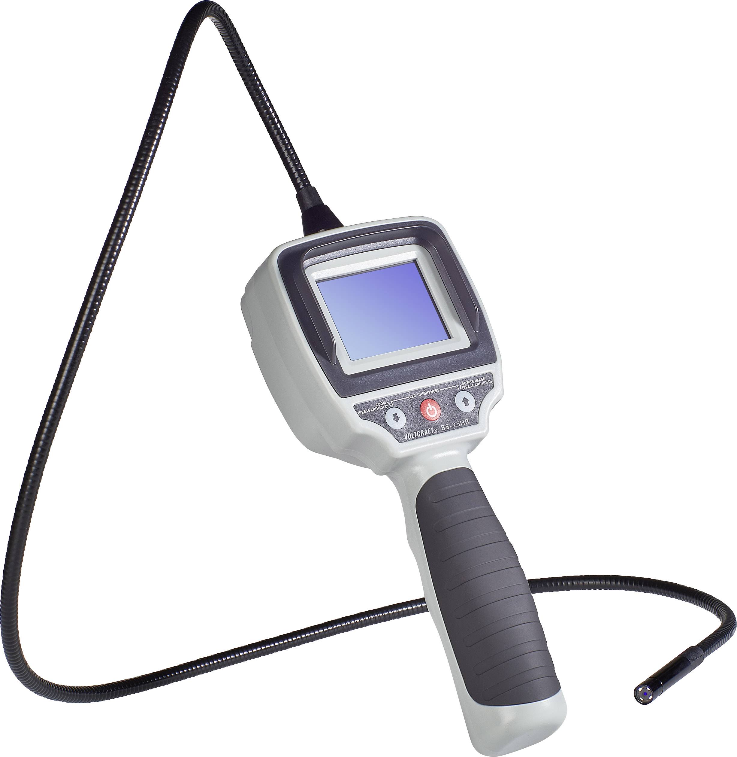 Een draagbaar endoscoop met flexibele zwanenhals en camera voor visuele inspectie van moeilijk bereikbare gebieden.