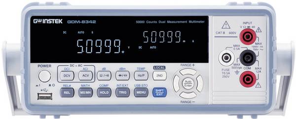 GW Instek GDM-8342USB Bench multimeter  Digitaal  CAT II 600 V Weergave (counts): 50000