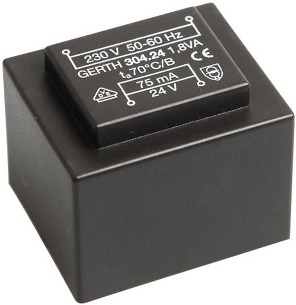 Gerth PT300602 Printtransformator 1 x 230 V 2 x 3 V/AC 1.80 VA 300 mA