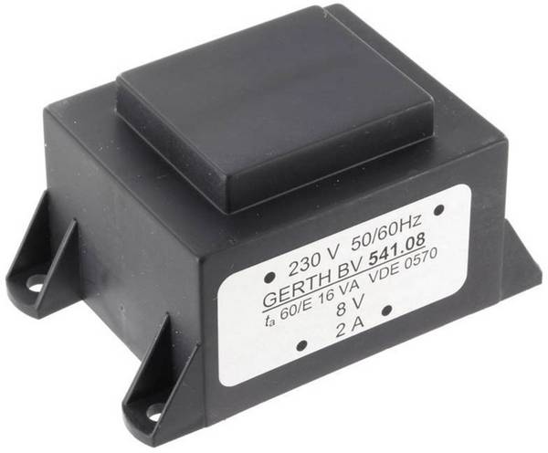 Gerth PTA542402 Printtransformator 1 x 230 V 2 x 12 V/AC 16 VA 666 mA