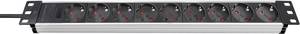 Conrad Brennenstuhl 1390007009 Stekkerdoos 19 inch 9-voudig Aluminium, Zwart Randaarde stekker 1 stuk(s) aanbieding