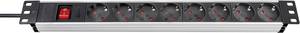 Conrad Brennenstuhl 1390007018 Stekkerdoos 19 inch 8-voudig Aluminium, Zwart Randaarde stekker 1 stuk(s) aanbieding