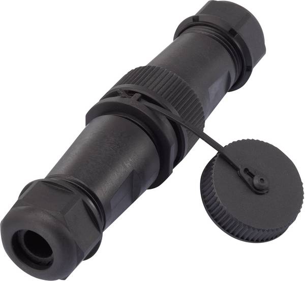 TRU COMPONENTS 1094580 Ronde connector adapter Stekker, recht, Bus, recht Totaal aantal polen: 3   1 stuk(s)