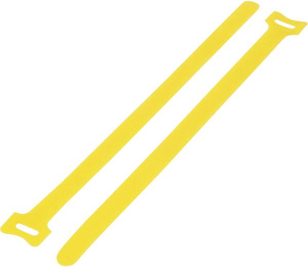 TRU COMPONENTS TC-MGT-180YW203 Klittenband kabelbinder  Om te bundelen Haak- en lusdeel (l x b) 180 mm x 12 mm Geel 1 stuk(s)