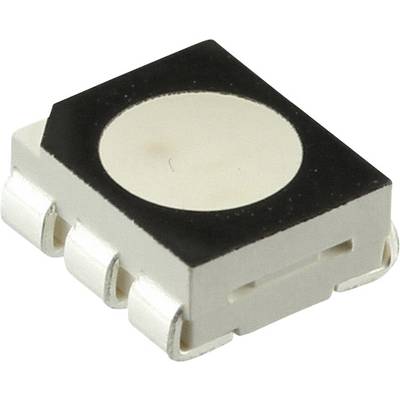 Een rechthoekig elektrisch onderdeel met drie aansluitingen en een ronde, zwarte opening bovenaan.