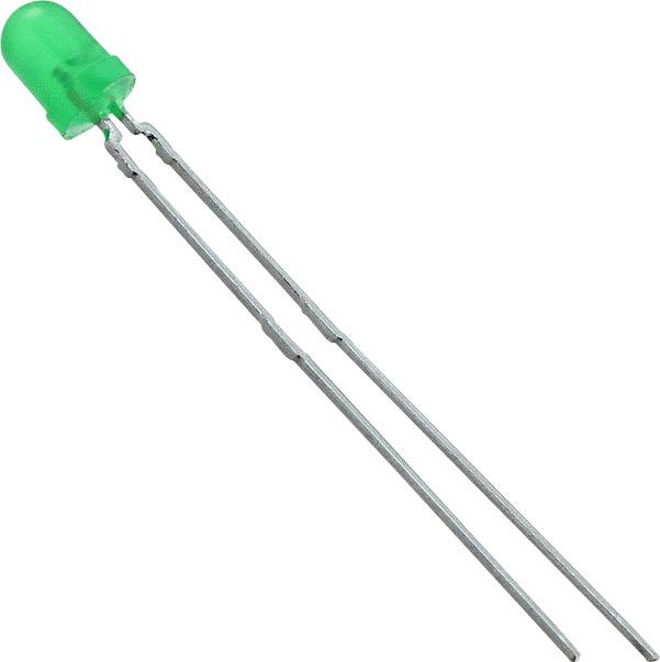 Vishay TLLG4400 Bedrade LED Groen Rond 3.2 mm 1.2 mcd 50 ° 7 mA 1.9 V-0