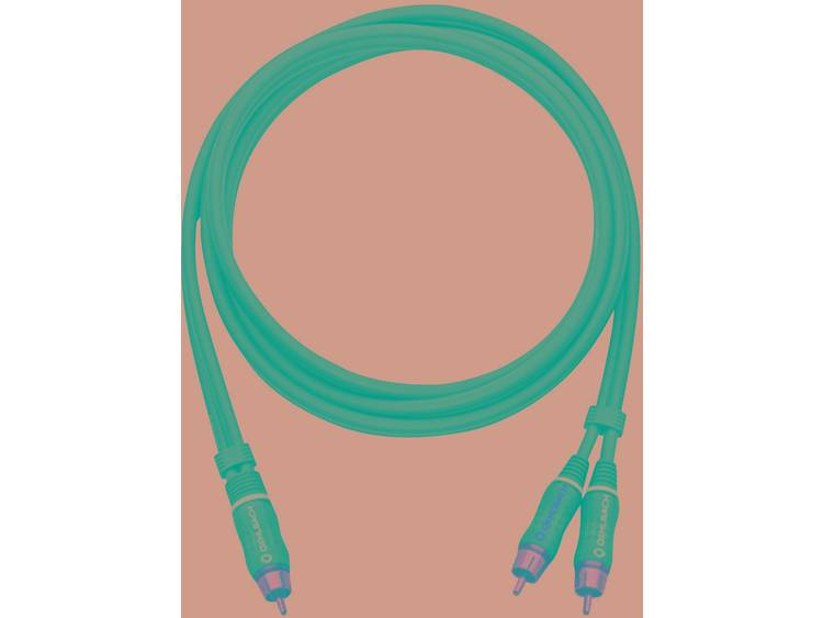 Cinch Audio Y-kabel [2x Cinch-stekker 1x Cinch-stekker] 2 m Antraciet Vergulde steekcontacten Oehlba