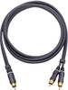 Oehlbach 23702 Cinch Audio Y-kabel [2x Cinch-stekker - 1x Cinch-stekker] 2.00 m Antraciet Vergulde steekcontacten