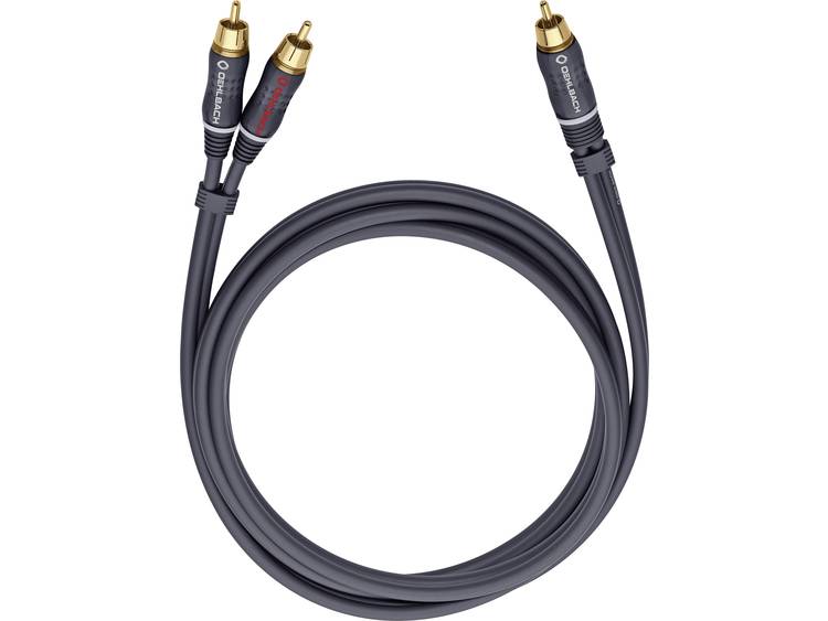 Cinch Audio Y-kabel [2x Cinch-stekker 1x Cinch-stekker] 3 m Antraciet Vergulde steekcontacten Oehlba
