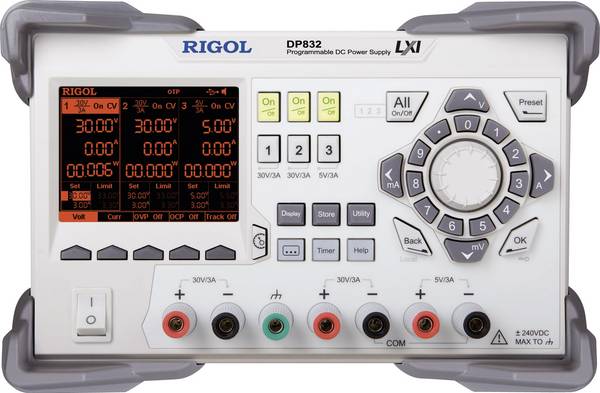 Rigol DP832 Labvoeding, regelbaar  0 - 30  0 - 3 A 195 W   Aantal uitgangen: 3 x