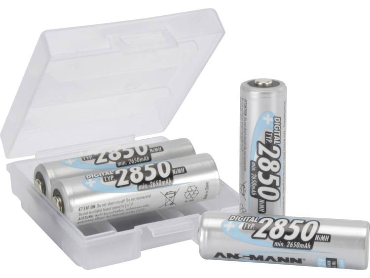 Ansmann AA 4 stuks + box AA oplaadbare batterij (penlite) NiMH 1.2 V 2850 mAh 1 set