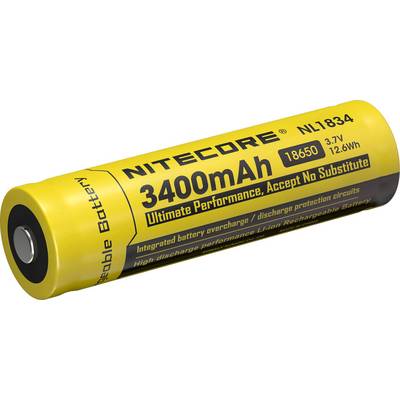 NiteCore NL1834 Speciale oplaadbare batterij 18650  Li-ion 3.7 V 3400 mAh