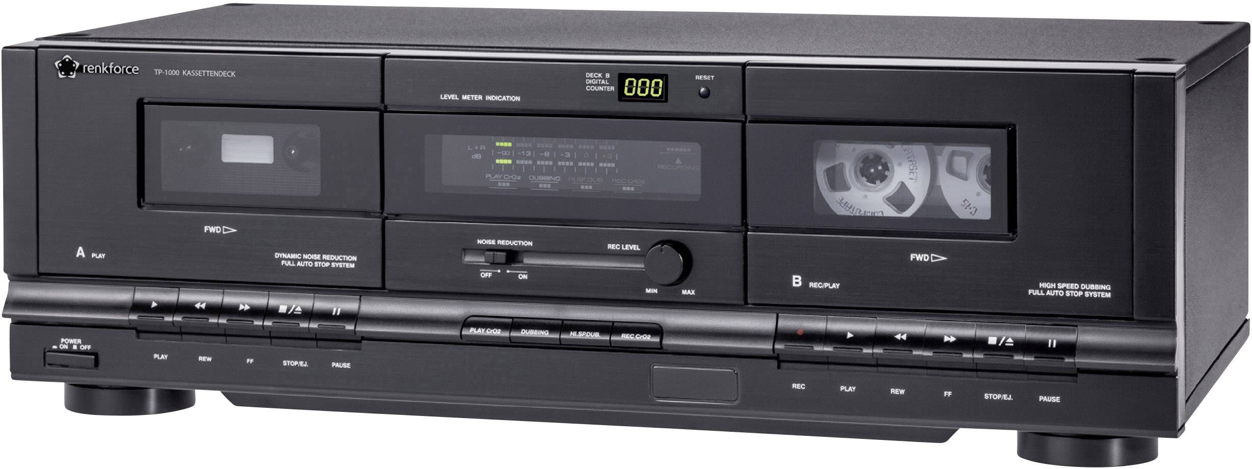 Renkforce TP1000 Cassettedeck Zwart Dubbel cassettedeck Conrad.nl