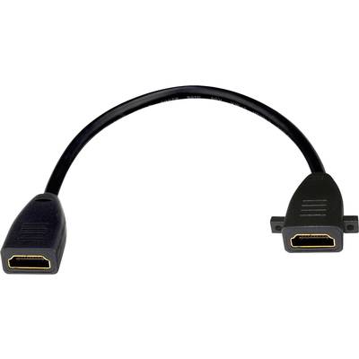 Inakustik 0090202025 HDMI-kabel HDMI Verlengkabel HDMI-A-bus, HDMI-A-bus 0.25 m Zwart Vergulde steekcontacten, Ultra HD-