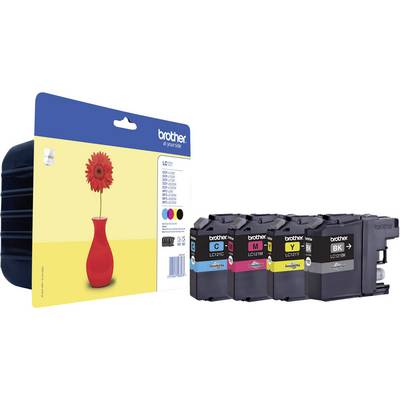 Brother Inktcartridge LC-121 Origineel Combipack Zwart, Cyaan, Magenta, Geel LC121VALBPDR-0