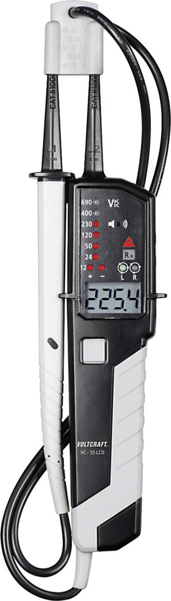 VOLTCRAFT VC-55 LCD Tweepolige spanningstester Kalibratie (ISO) CAT III 1000 V, CAT IV 600 V Akoestisch, LCD, LED