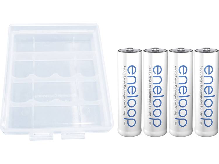 Panasonic eneloop AA + box AA oplaadbare batterij (penlite) NiMH 1.2 V 1900 mAh 4 stuks