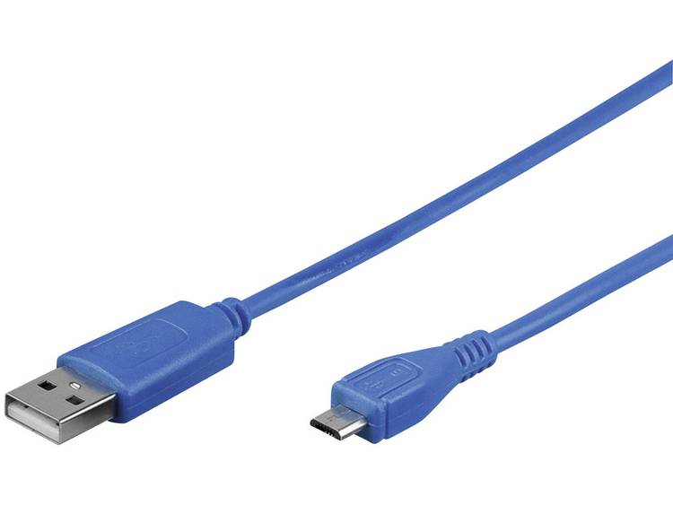 Goobay USB 2.0 Aansluitkabel [1x USB 2.0 stekker A 1x USB 2.0 stekker micro-B] 0.95 m Blauw