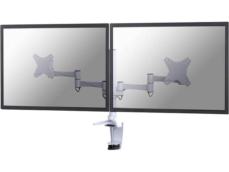 NewStar FPMA-D1330DWHITE 2-voudig Monitor-tafelbeugel 25,4 cm (10) – 68,6 cm (27) Kantelbaar en zwenkbaar, Roteerbaar
