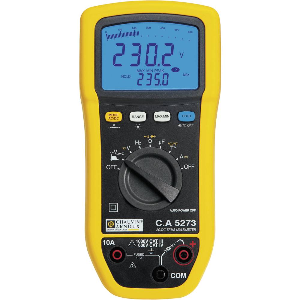 Chauvin Arnoux P01196773 Multimeter Digitaal Spatdicht (IP54) CAT III 1000 V, CAT IV 600 V Weergave (counts): 6000