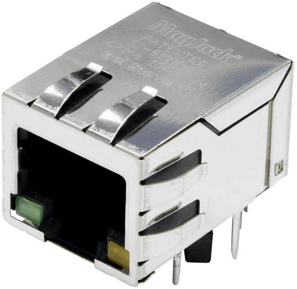 BEL Stewart Connectors MagJack Gigabit Ethernet 8 transformator met LED's Tab down Bus, inbouw horizontaal Gigabit Ethernet Aantal polen: 8P8C Vernikkeld, Metaal 1 stuk(s)
