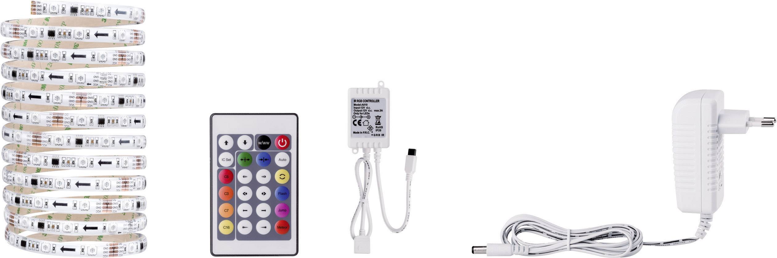Paulmann Function Digital LED Stripe Set 3m RGB 70481 LED-strip complete set Met connector (male) 12 V 3 m RGB 1 stuk(s)-1