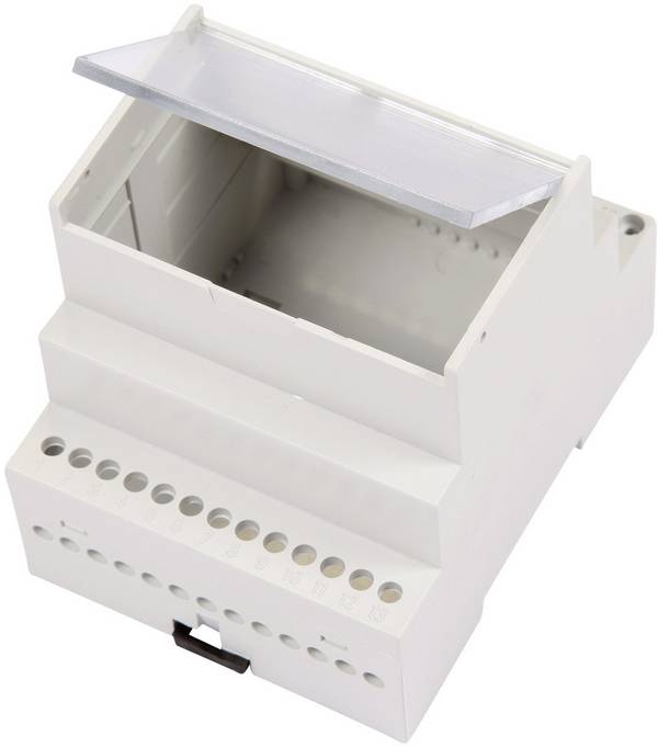 Weltron MR4/A FA TR RAL7035 ABS DIN-rail-behuizing Met transparante klapdeksel 70 x 90 x 68 ABS Grijs-wit (RAL 7035) 1 stuk(s)