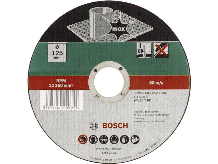 Doorslijpschijf recht, Inox Bosch 2609256320 Diameter 115 mm 1 stuks