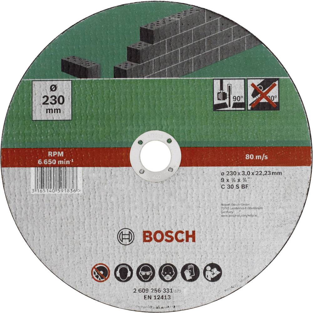 Bosch slijpschijf - Voor steen - 230 x 3 mm - recht