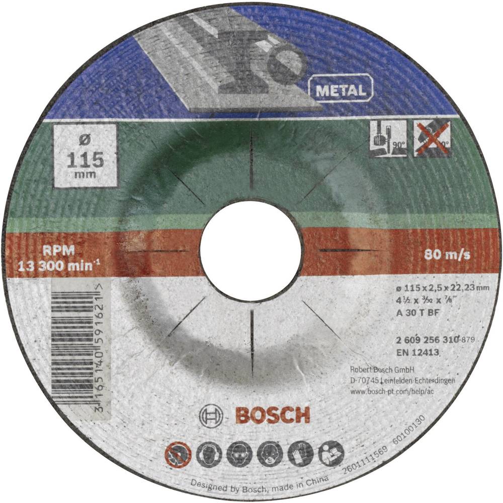 Bosch Accessories A 30 S BF 2609256310 Doorslijpschijf gebogen 115 mm 1 stuk(s) Metaal