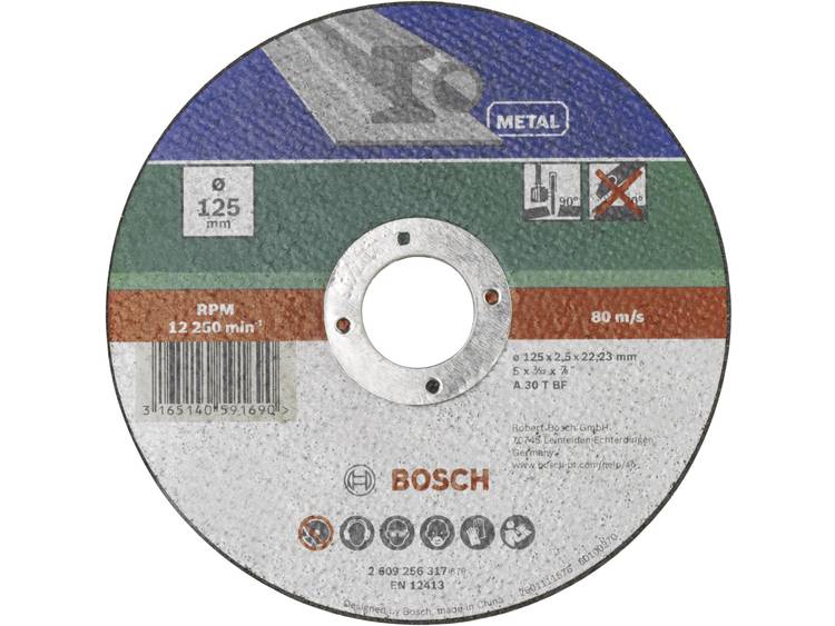 Doorslijpschijf recht, metaal Bosch 2609256317 Diameter 125 mm 1 stuks