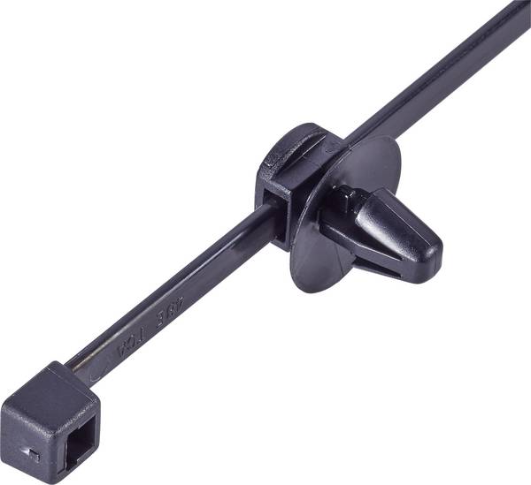 HellermannTyton 150-37792 T50RSFT6,5 16-3-MC5 Kabelbinder 200 mm 4.60 mm Zwart Met spreidanker en plaat 1 stuk(s)