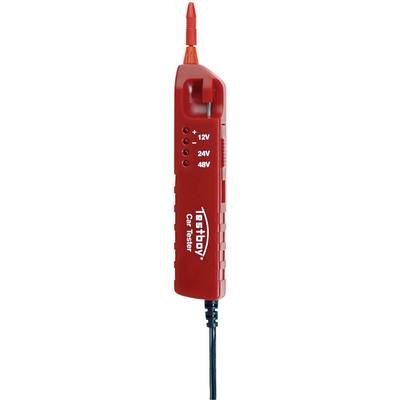 Rode spanningstesters van Voltcraft met LED-display voor 12V, 24V, 48V voor het meten van elektrische spanning in voertuigen.