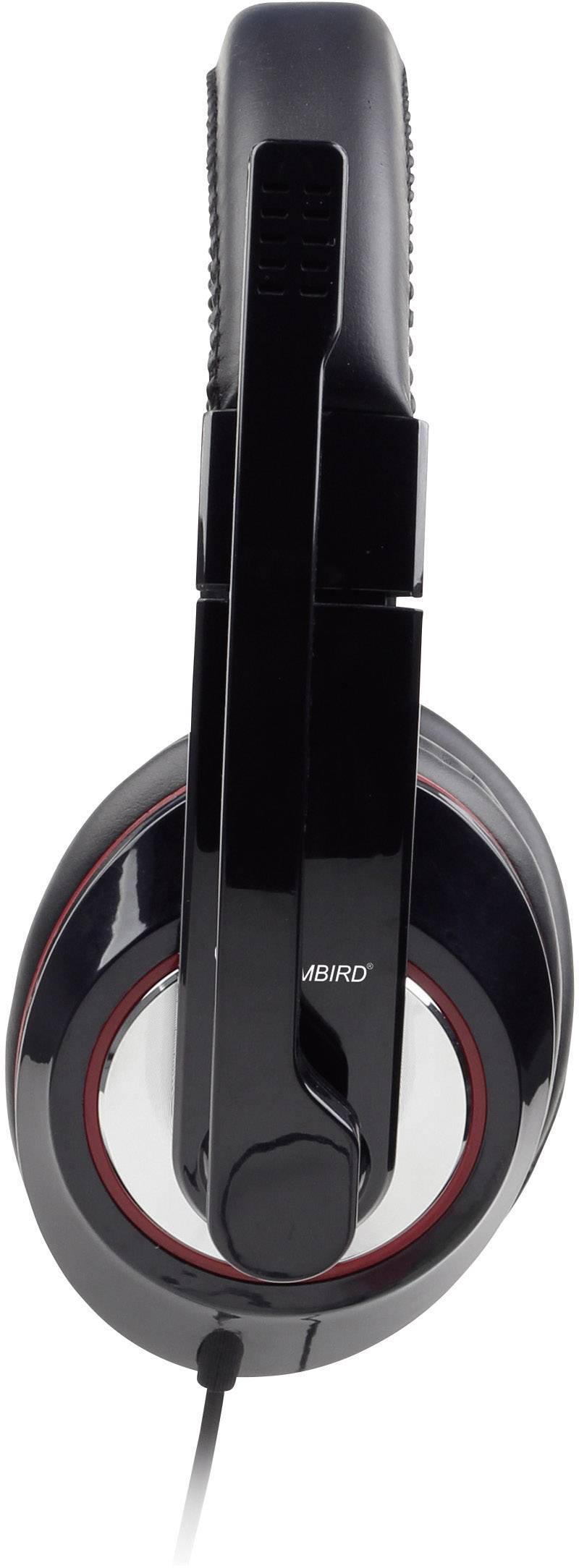 Gembird MHS-001 Over Ear headset Computer Kabel Stereo Zwart Volumeregeling, Microfoon uitschakelbaar (mute)-2