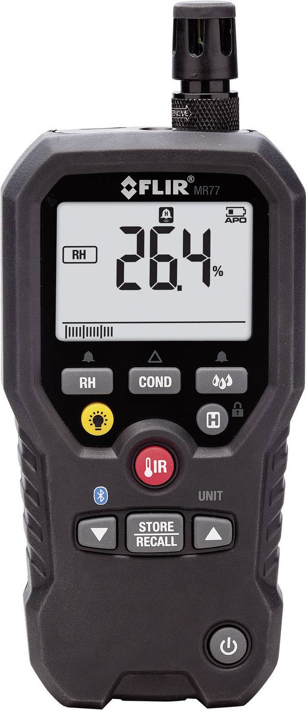 FLIR MR77 Materiaalvochtmeter Meetbereik bouwvochtigheid 0 tot 100 %Vol. Meetbereik houtvochtigheid (bereik) 0 tot 100 %Vol. Temperatuurmeting