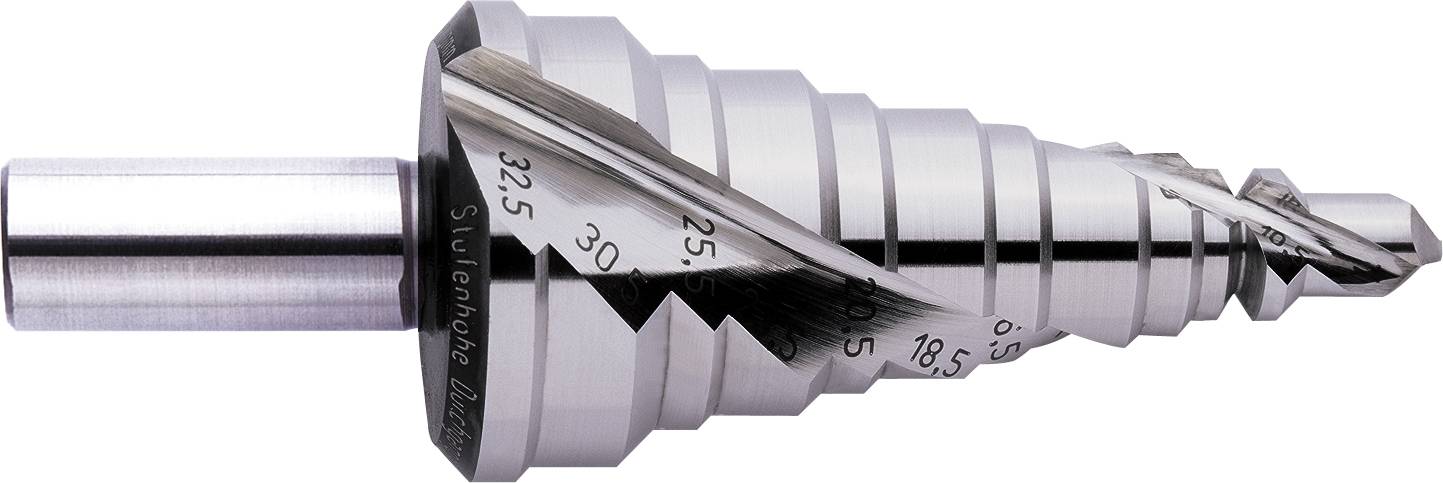 Exact 05313 HSS Getrapte boor 7 - 30.5 mm, 7 - 32.5 mm, M12 - M32 TiN Gezamenlijke lengte 96 mm Cilinderschacht 1 stuk(s)