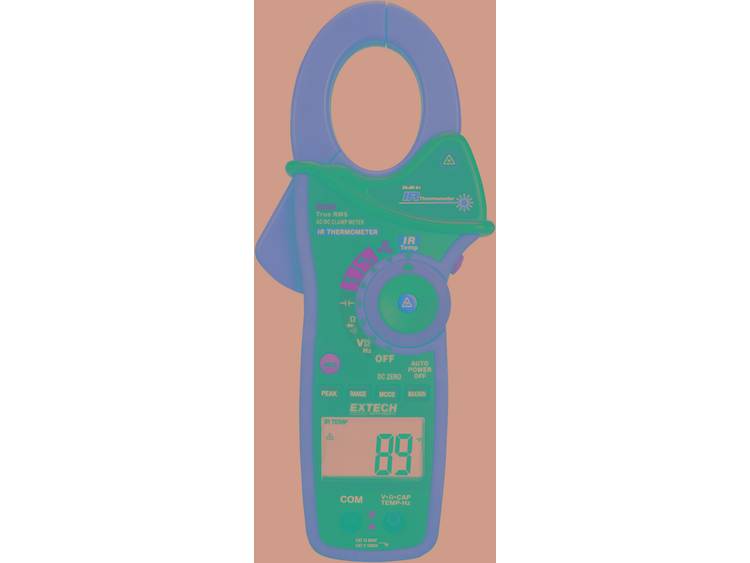 Stroomtang, Handmultimeter Digitaal Extech EX830 IR-thermometer CAT III 600 V Weergave (counts): 400