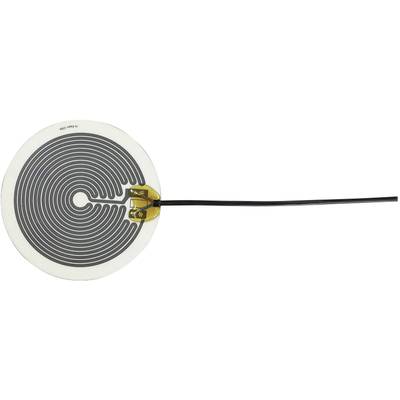 Een ronde, spiraalvormige druksensor met een kabel die vanuit het midden naar buiten loopt, wordt gebruikt voor het meten van drukveranderingen.