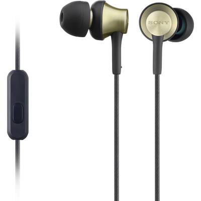 Sony MDR-EX650AP In Ear oordopjes   Kabel  Zwart, Messing  Headset