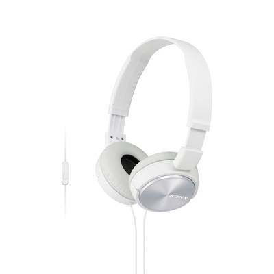 Sony MDR-ZX310AP On Ear koptelefoon   Kabel  Wit  Headset, Vouwbaar