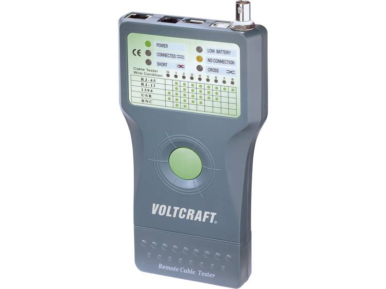 VOLTCRAFT CT-5 Kabel-testapparaat, kabeltester Geschikt voor RJ-45, BNC, RJ-11, IEE 1394, USB