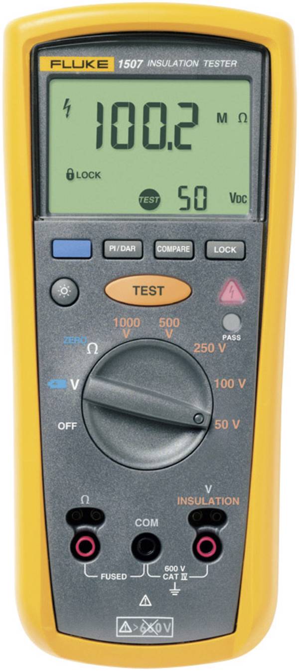 Fluke 1507 Isolatiemeter  50 V, 100 V, 250 V, 500 V, 1000 V 10 GΩ