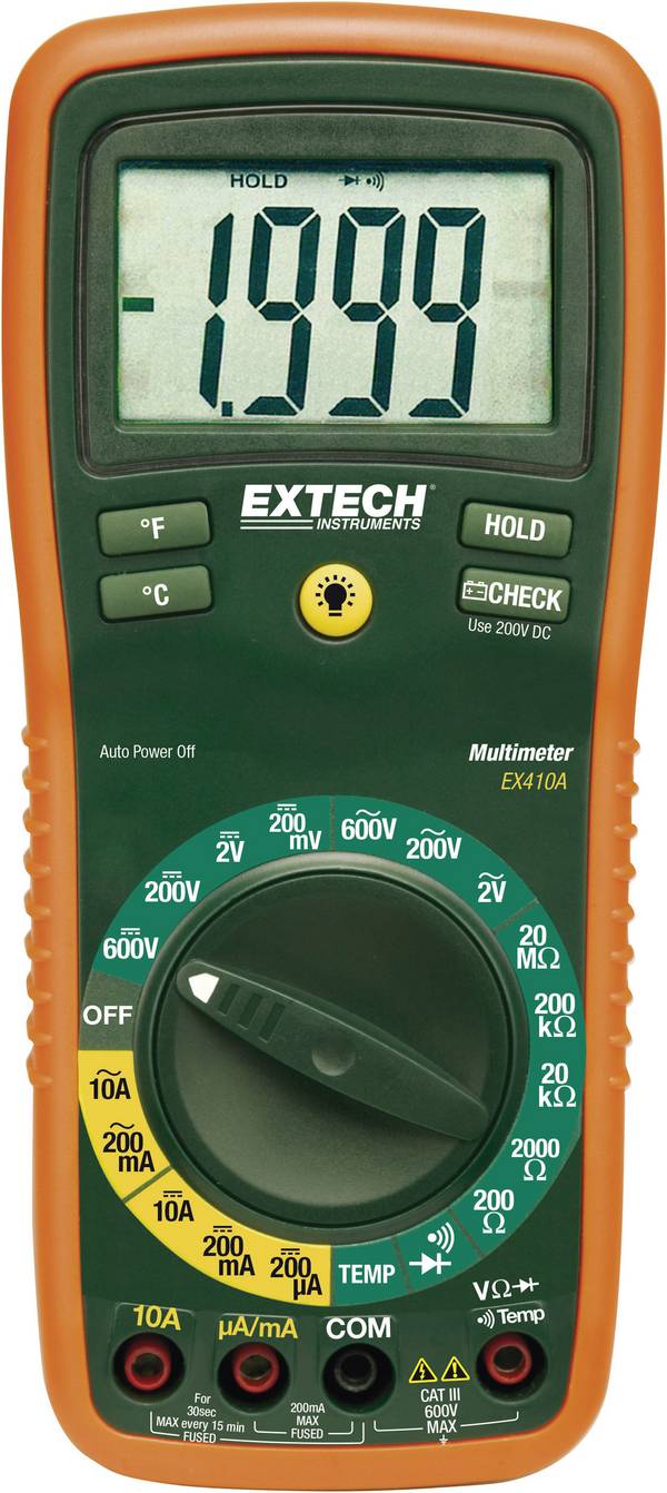 Extech EX410A Multimeter Digitaal CAT III 600 V Weergave (counts): 2000