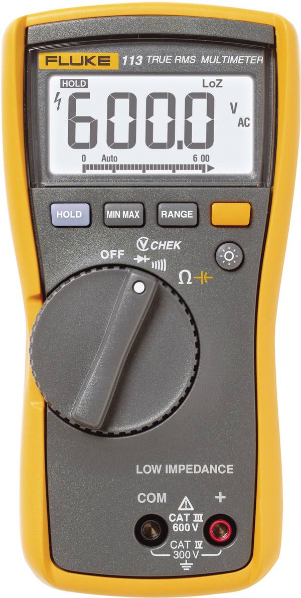 Fluke 113 Multimeter  Digitaal LoZ CAT III 600 V Weergave (counts): 6000