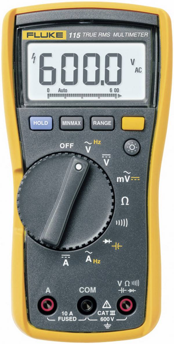 Fluke 115 Multimeter  Digitaal  CAT III 600 V Weergave (counts): 6000