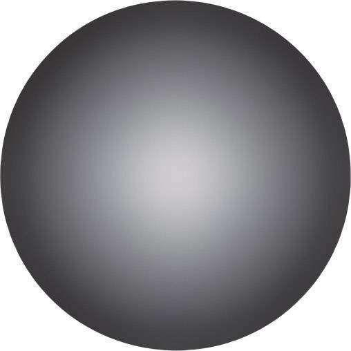 Een grijze, geschaduwde cirkel op een witte achtergrond.