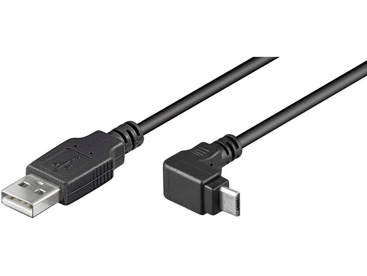 Goobay USB 2.0 Aansluitkabel [1x USB 2.0 stekker A 1x USB 2.0 stekker micro-B] 1.80 m Zwart
