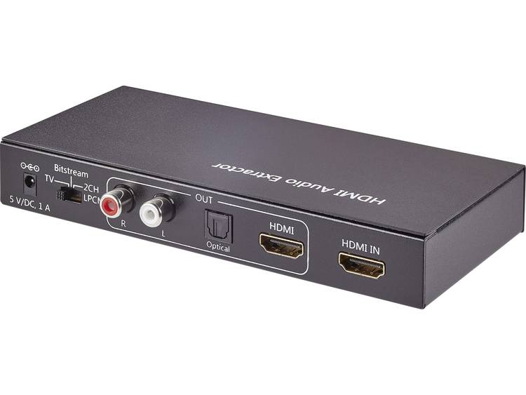 HDMI audio extractor met Toslink- en cinch audio (R-L)-uitgang 1920 x 1080 pix Zwart SpeaKa Professi