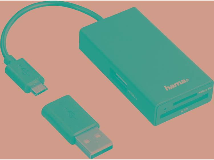 1 poort USB 2.0 hub met OTG-functie, met ingebouwde SD-kaartlezer Hama 5