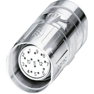 Zilveren cilindrische sleutel met nummers 1 tot 12 op een schijf, toont complexe mechanische structuren en een 'vergrendeld' label.